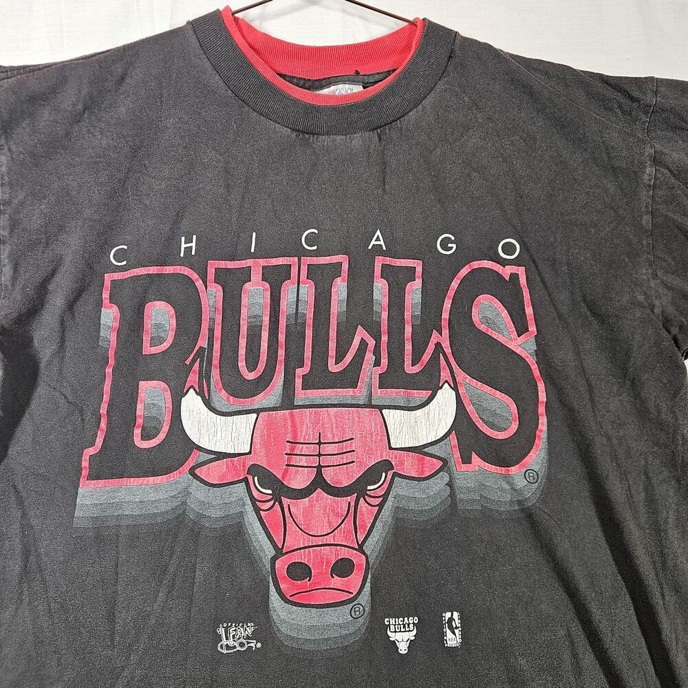 Vintage Chicago Bulls Shirt Youth Large Black NBA Basketball Official Fan USA